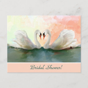 Invitation Swans au coucher du soleil Custom Bridal Douche In