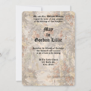 Invitation Swans Parmi Le Jardin Rose