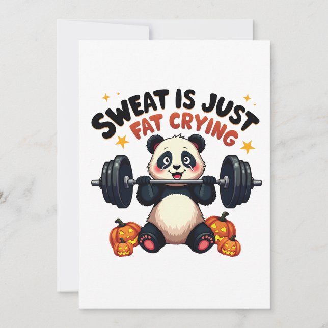 Invitation Sweat est juste graisse Pleurer Funny Panda Fitnes (Devant)