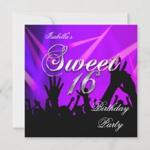 Invitation Sweet 16 16e Anniversaire Fête de Danse Rave Viole