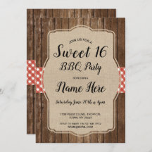 Sweet 16 Anniversaire fête BBQ Rouge En vichy Burl