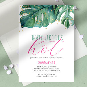 Invitation Sweet 16 Anniversaire Fête Luau Thème