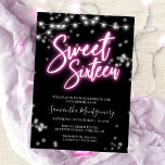 Invitation Sweet 16 Anniversaire Hot rose Neon Fête à thème<br><div class="desc">Célébrez votre journée spéciale avec style grâce à nos 16 modèles Sweet! Notre design d'inspiration néon fera une déclaration avec ses tons rose et noir. C'est la façon parfaite de faire savoir à tout le monde que vous avez 16 ans !</div>