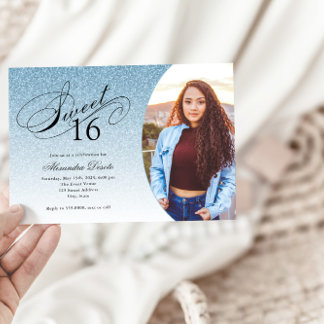 Invitation Sweet 16 Anniversaire Lumière Parties scintillant 