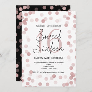 Invitation Sweet 16 Anniversaire Rose Gold Glam Parties scint