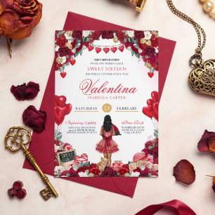 Invitation Sweet 16 Anniversaire Valentines Theme Party