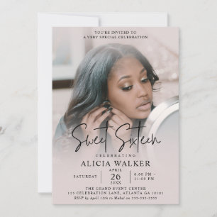 Invitation Sweet 16 avec photo complète Script Blu