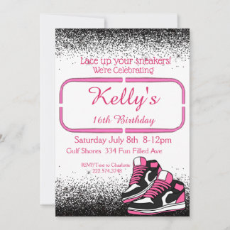 Invitation Sweet 16 Basket Anniversaire, Parties scintillant
