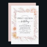 Invitation Sweet 16 Boho Dusty rose Floral Anniversaire<br><div class="desc">Boho Dusty rose Floral Botanique Bohème Tropical Watercolor Cadre Printemps,  Été,  Automne,  Automne Sweet 16 Anniversaire Fête Invitations - comprend une belle et élégante typographie script avec des fleurs botaniques modernes du désert pour la fête spéciale Sweet sixteen 16ème Anniversaire.</div>