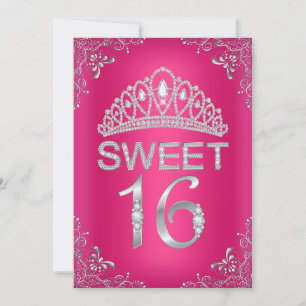 Invitation Sweet 16 Couronne de Diamants Étincelan