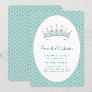 Invitation Sweet 16 Diamond Princess Anniversaire