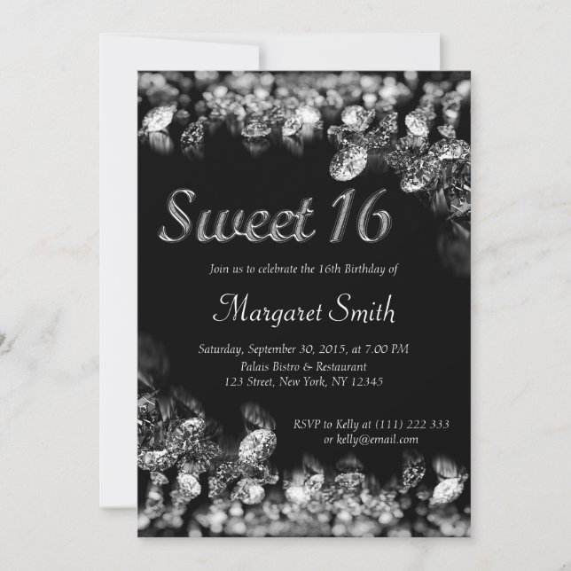 Invitation Sweet 16 Diamonds (Devant)