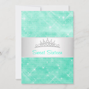 Invitation Sweet 16 Green Parties scintillant Bijoux en argen