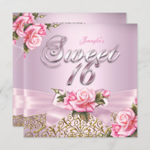 Invitation Sweet 16 Jolie Rose Bow fête d'anniversaire