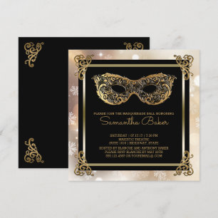 Invitation Sweet 16 Masquerade d'hiver   Sweet sixteen Bokeh