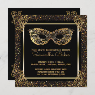 Invitation Sweet 16 Masquerade Party  Or Sweet sixteen