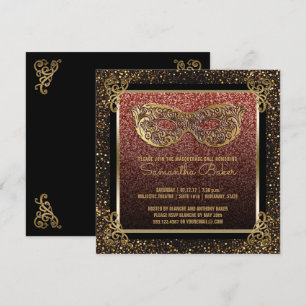 Invitation Sweet 16 Masquerade Party Sweet sixteen or rose