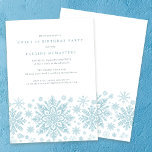 Invitation Sweet 16 Party Bleu blanc Snowflake hiver<br><div class="desc">Des flocons de neige bleu très élégants créent une jolie bordure le long du fond de cette invitation à l'anniversaire adulte. Moderne et minimaliste,  le design est ouvert et aéré. L'esthétique contemporaine plaira à tous les âges.</div>