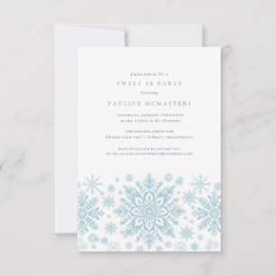 Invitation Sweet 16 Party Bleu blanc Snowflake hiver