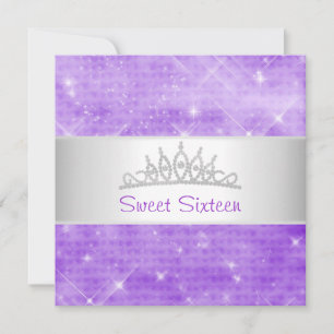 Invitation Sweet 16 Purple Parties scintillant Bijoux en arge