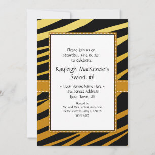 Invitation Sweet 16 Rayure de Tigre
