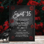 Invitation Sweet 16 Rose Flower & Thorn Fairy Castle Dark<br><div class="desc">Sweet 16 Rose Flower & Thorn Fairy Castle Dark Birthday Invitations.</div>