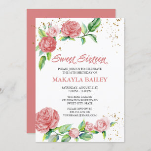 Invitation Sweet 16 Roses roses roses Vintages 16e fête d'ann
