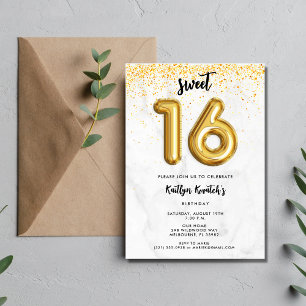 Invitation Sweet 16 Seizième anniversaire Balloon Party
