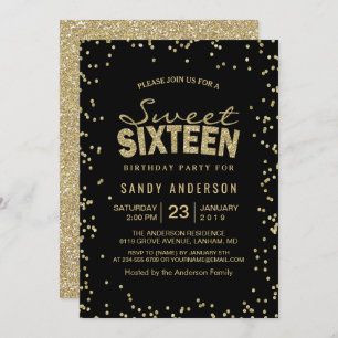 Invitation Sweet 16 Seteen Party Points de Parties scintill