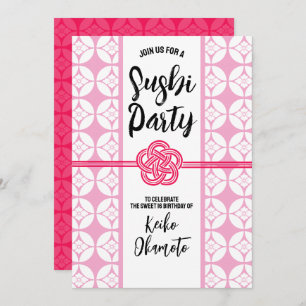 Invitation Sweet 16 Sushi 花 菱 七 宝 紋 Hanabishi Shippo