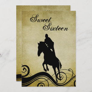 Invitation Sweet 16 Vintage Cheval Jumping Anniversaire Invit