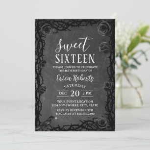 Invitation Sweet 16 Vintage Thorn Frame Dark Fairytale