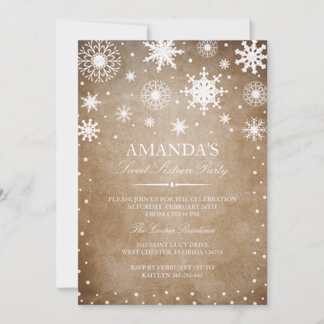 Invitation Sweet 16 Winter Wonderland (Devant)