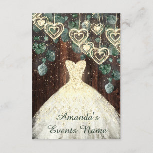 Invitation Sweet 16e anniversaire BRIDAL Rustic Gold Hearts C