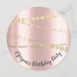 Invitation Sweet 16e anniversaire Confetti Rose 15e