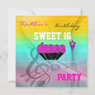 Invitation Sweet 16e Anniversaire Musique Soirée D