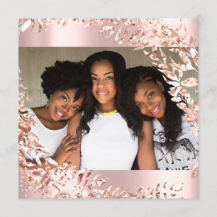 Invitation Sweet 16e anniversaire Photo Floral Rose rose Roya