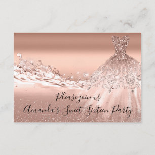 Invitation Sweet 16e Rose Parties scintillant d'or Ocean Brid
