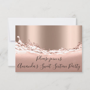 Invitation Sweet 16e Rose Parties scintillant d'or Ocean Brid