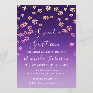 Invitation Sweet 16th Flower Royal Ombre violet photo