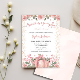Invitation Sweet As A Citrouille Floral Girl Baby shower