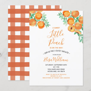 Invitation Sweet as a Peach est en chemin Baby shower