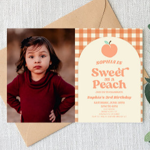 Invitation Sweet As A Peach Fruit Picture Anniversaire