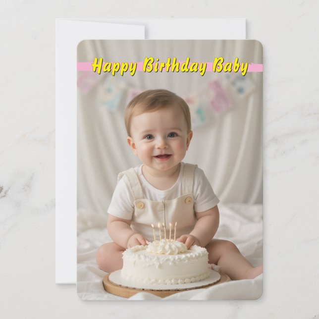 Invitation Sweet Baby Birthday Card - Téléchargement instanta (Devant)