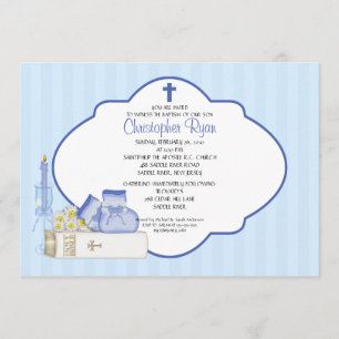 Invitation Sweet Baby Boy Baptism Inviation