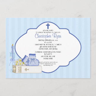 Invitation Sweet Baby Boy Baptism Inviation