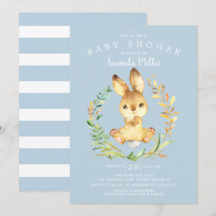 Invitation Sweet Baby Boy Bunny Baby shower