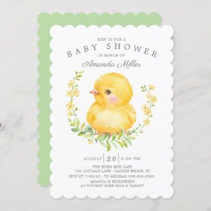 Invitation Sweet Baby Chick Baby shower neutre
