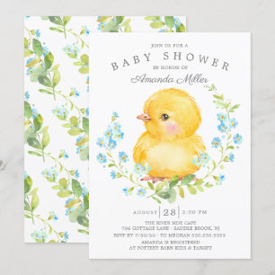 Invitation Sweet Baby Chick Boys Baby shower