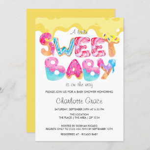 Invitation Sweet Baby est sur le chemin (unisex jaune)
